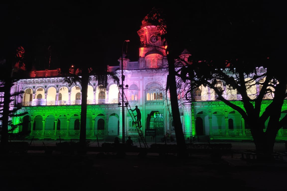 Iconic monument of Jammu Mubarak Mandi lit in Tricolour to mark 75 INDEPENDENCE DAY