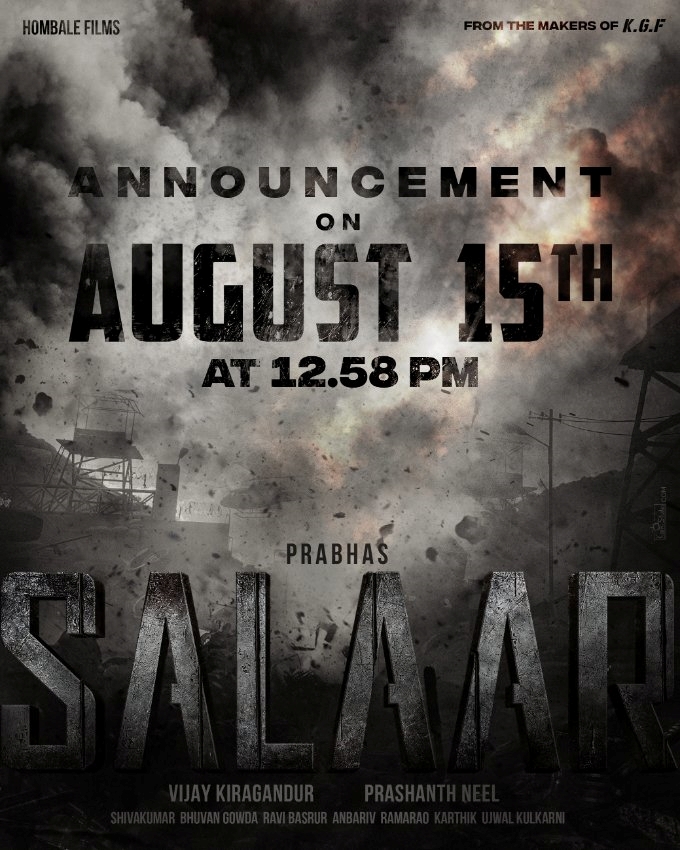salaar movie update on august 15