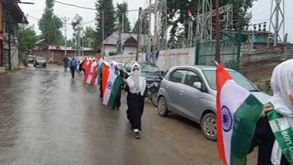 National flag hosted in saibugh in budgam after 75 years