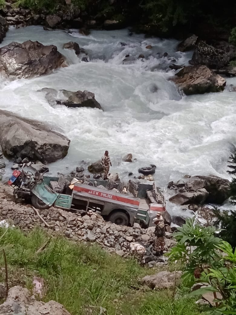 Forces vehicle met with an accident in  Pahalgam Anantnag district