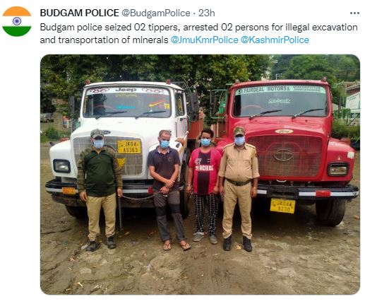 budgam-police-arrested-two-persons-for-illegal-excavation-and-transportation-of-minerals