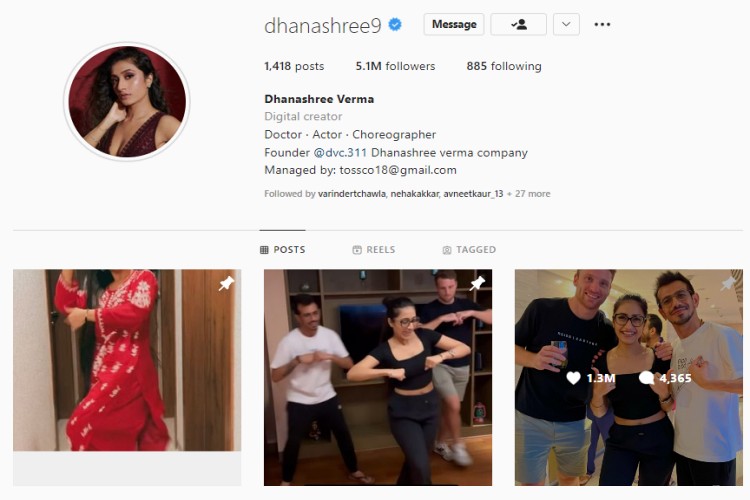 yuzvendra chahal wife dhanashree removes surname in Instagram