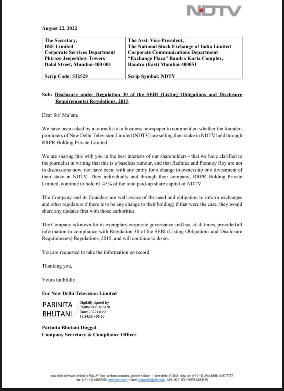 ndtv press release