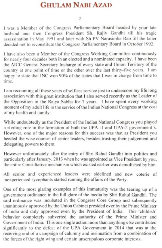 Ghulam Nabi Azad resigns from all Congress posts