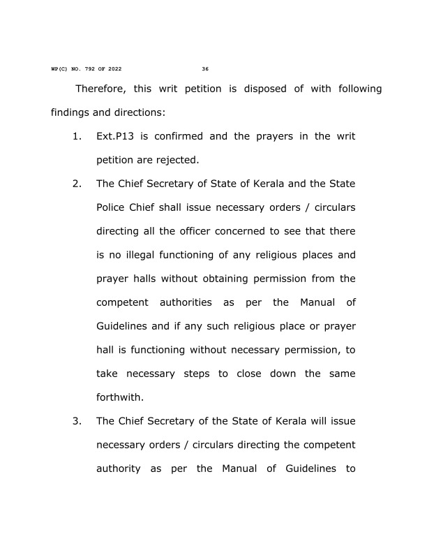 High Court  Illegal places of worship should be shut down  Illegal places of worship  High Court verdict on religious institutions  religious institutions  ആരാധനാലയങ്ങൾ അടച്ചു പൂട്ടണം  നിയമ വിരുദ്ധമായി പ്രവര്‍ത്തിക്കുന്ന ആരാധനാലയങ്ങൾ  ഹൈക്കോടതിയുടെ നിര്‍ണായക ഉത്തരവ്  ഹൈക്കോടതി  ആരാധനാലയങ്ങൾ  നൂറുൽ ഇസ്‌ലാം സാംസ്‌കാരിക സംഘം  Noorul Islam Cultural Society