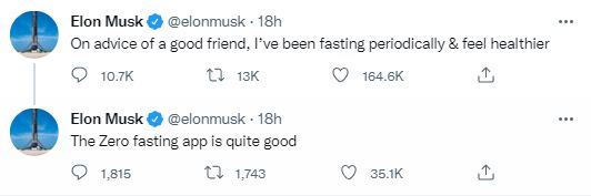 Elon Musk begins fasting to stay healthy