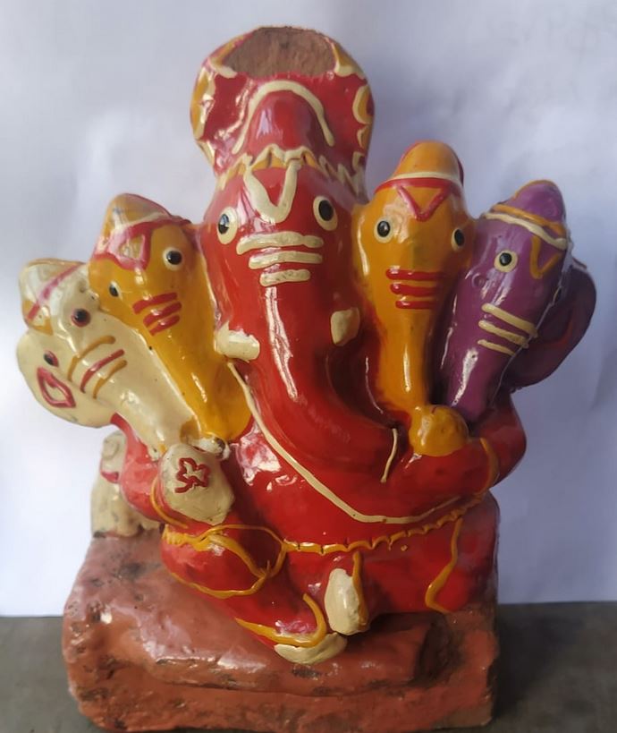 ganesh idols made from barley by baleshwari art centre in baleswar