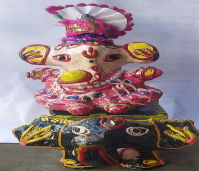 ganesh idols made from barley by baleshwari art centre in baleswar