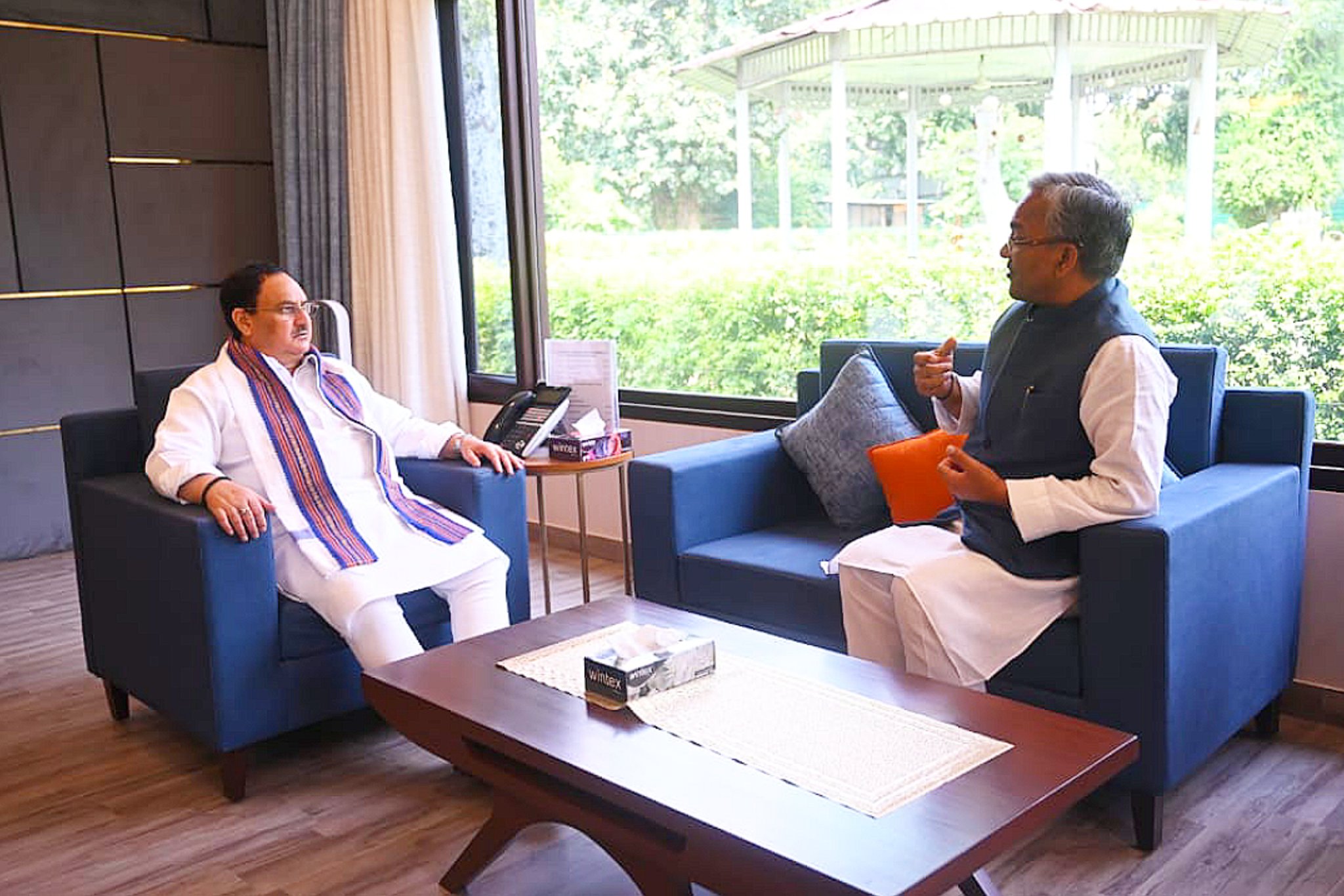 Trivendra Singh Rawat meets JP Nadda in Delhi