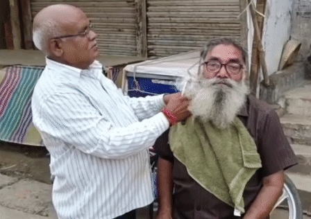 Chhattisgarh man shaves beard