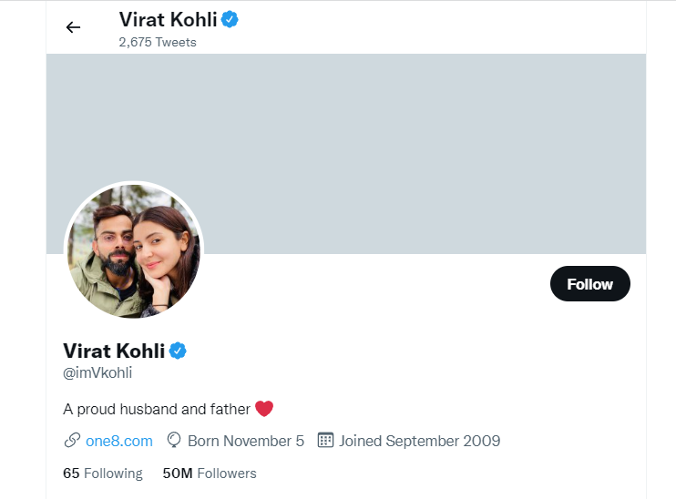 വിരാട് കോലി  വിരാട് കോലി ട്വിറ്റര്‍  Kohli first cricketer 50 million Twitter followers  Virat Kohli  Virat Kohli Twitter  Cristiano Ronaldo  Lionel Messi  ലയണൽ മെസി  ക്രിസ്റ്റ്യാനോ റൊണാൾഡോ