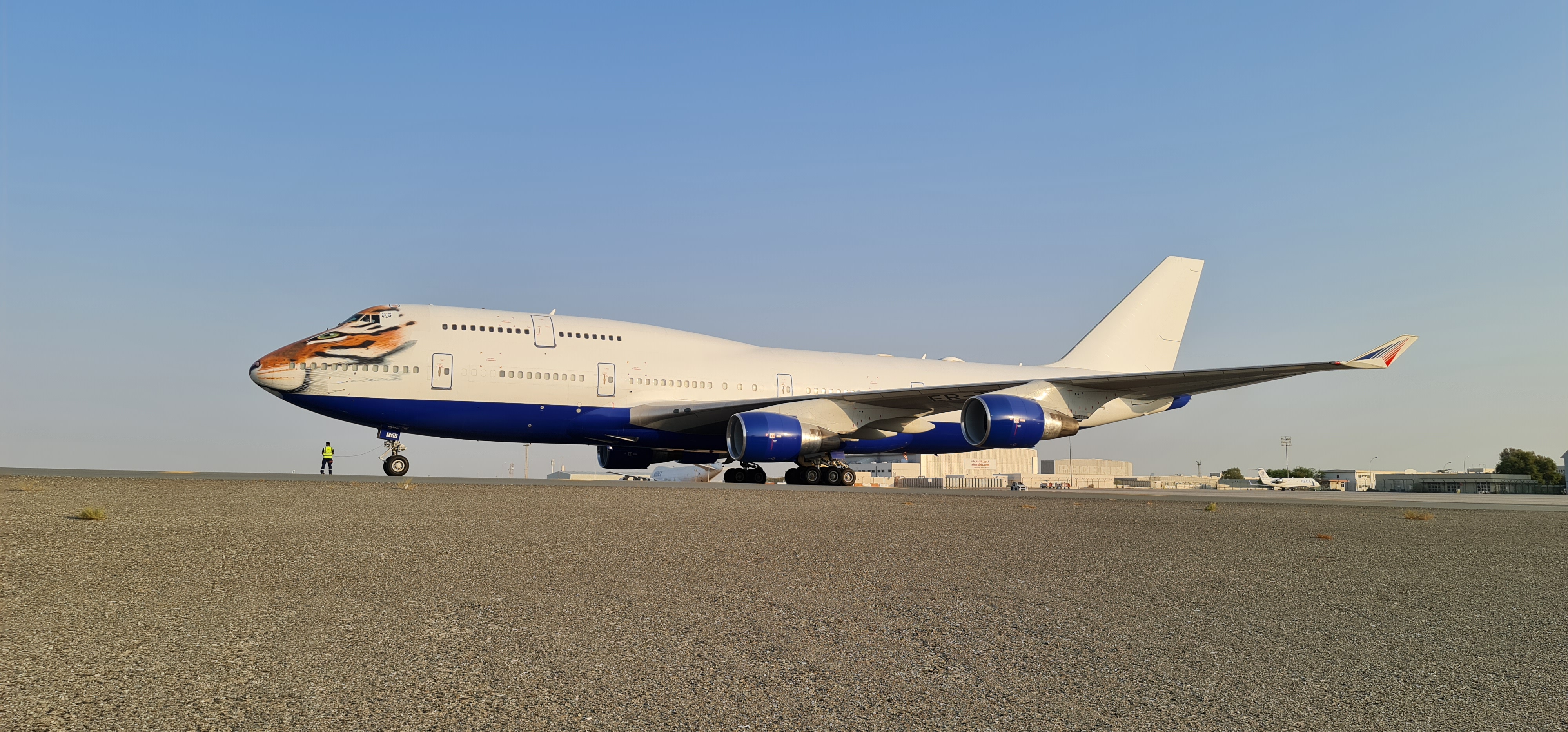 Exclusive: Boeing 747 jumbo jet aircraft parked at the airport which has been specially modified.