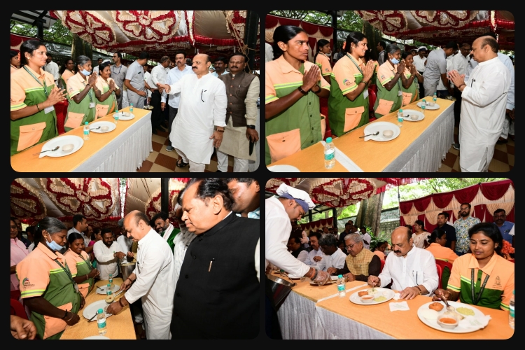 CM Bommai had lunch with civil workers