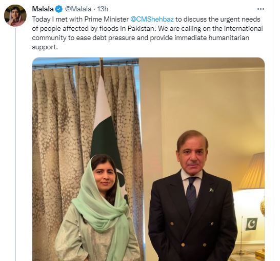 PM Shehbaz Malala meet on UNGA sidelines