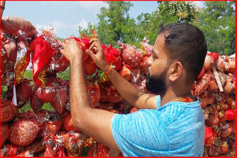 Offering coconuts with devotion