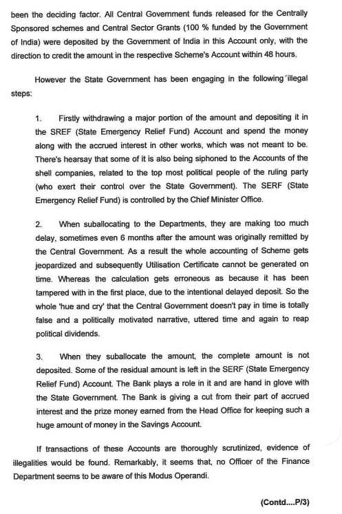 Suvendu Adhikari sends letter to Nirmala Sitharaman complaining illegal funds diversion against West Bengal Government