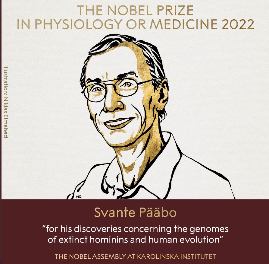 Nobel Prize for medicine  Nobel Prize for medicine for Svante Paabo  international latest news  malayalam news  മലയാളം വാർത്തകൾ  വൈദ്യശാസ്ത്രത്തിനുള്ള നൊബേൽ സമ്മാനം  സ്വീഡിഷ്‌ ശാസ്‌ത്രജ്‌ഞനായ സ്വാന്‍റേ പാബോ  നൊബേൽ സമ്മാനം  Svante Paabo news  സ്വാന്‍റേ പാബോ വാർത്തകൾ