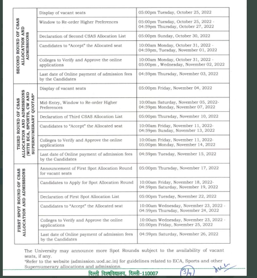 Delhi University releases admissions schedule