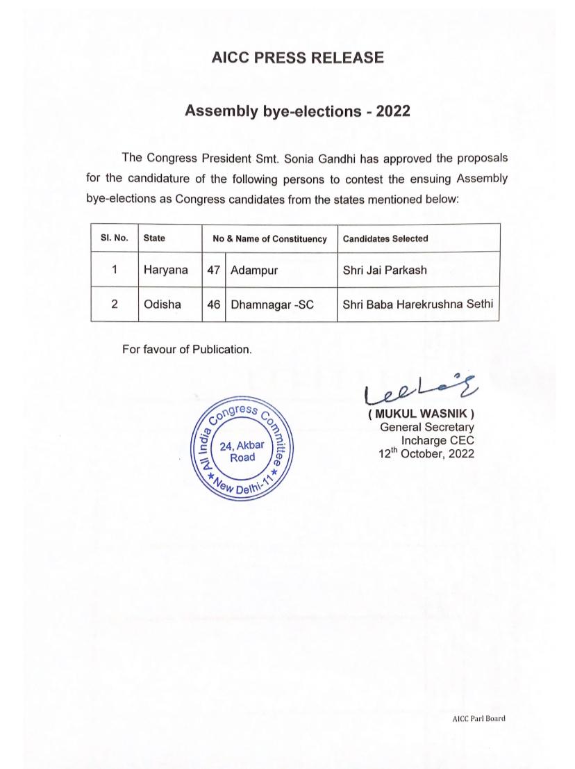 Adampur Congress Candidate Jaiprakash