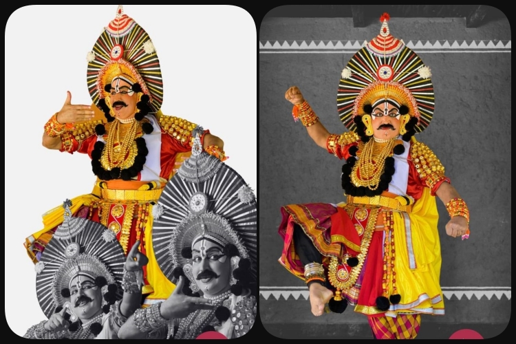 Ramesh Aravind dressed as Yakshagana