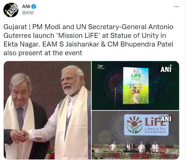 PM Modi meets UN Chief Antonio Guterres in Kevadia, launched Mission LiFE