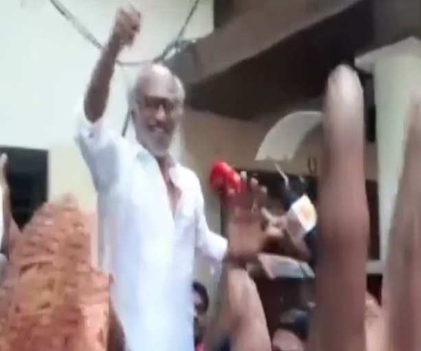 Rajinikanth greets fans outside his residence, wishes them Happy Diwali