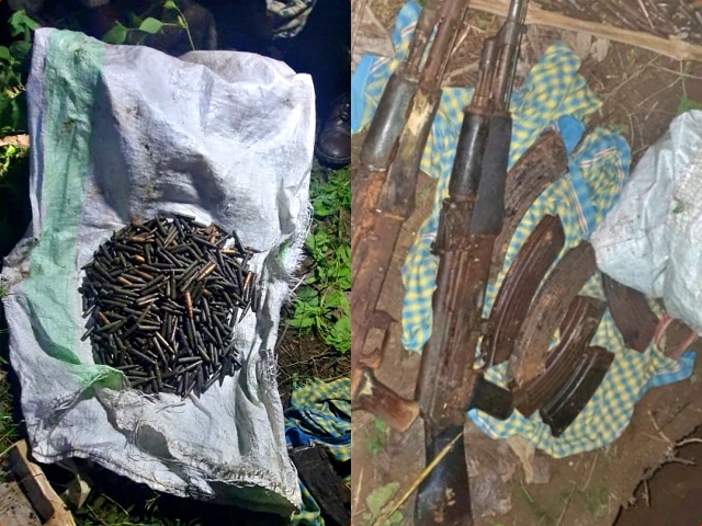 Arms and active bullets recovered at mazbat