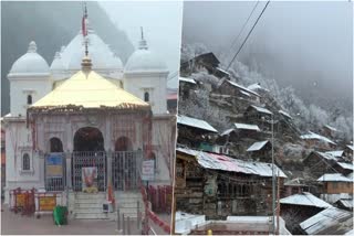 Snowfall in Gangotri Dham