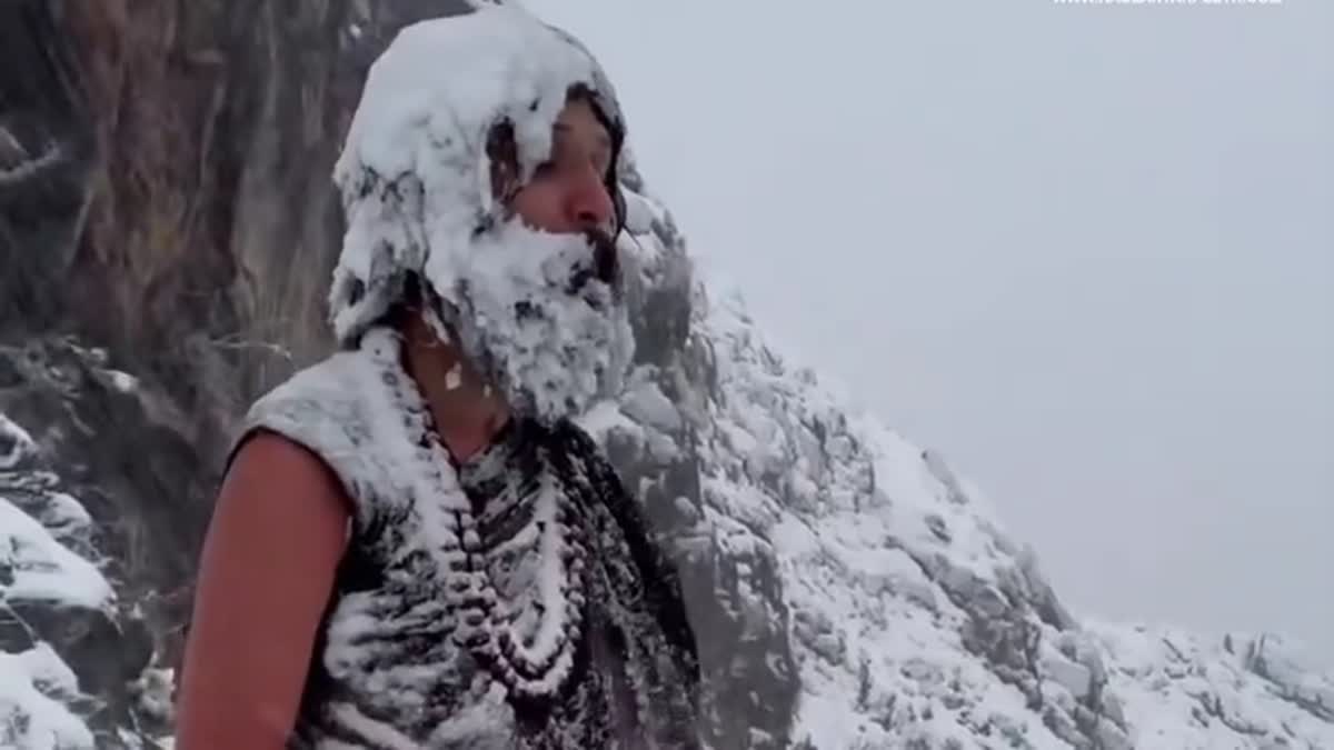 Naga Sadhu Praying In Himalayas