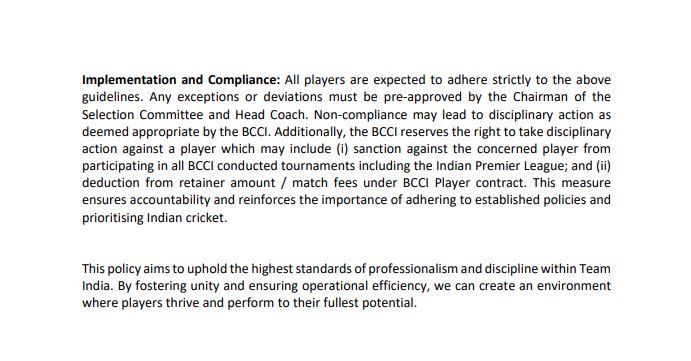 BCCI announced a new policy aimed at fostering 