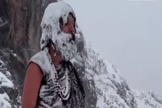 Naga Sadhu Praying In Himalayas