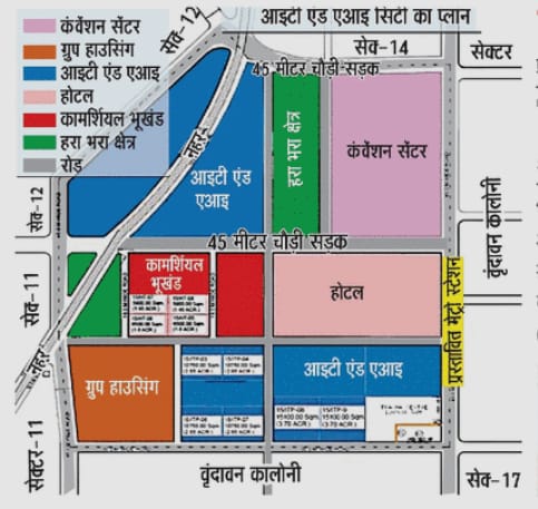 LDA की आईटी सिटी का लेआउट प्लान.