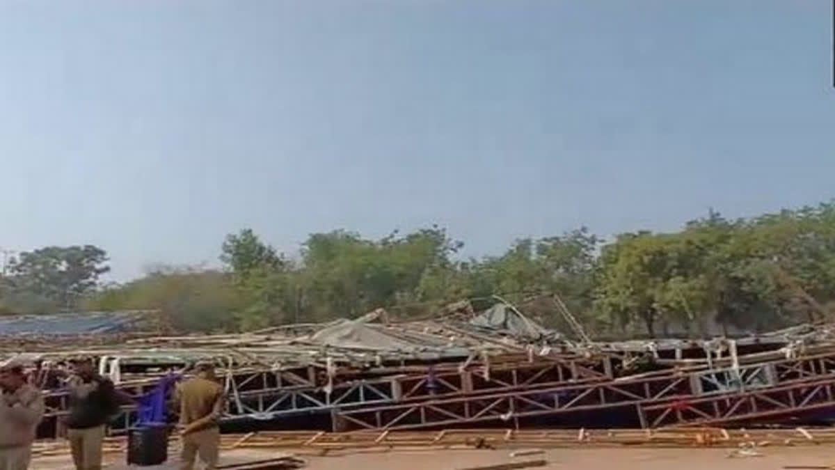 Several people injured after a temporary structure installed near the Jawaharlal Nehru Stadium collapsed on Saturday.