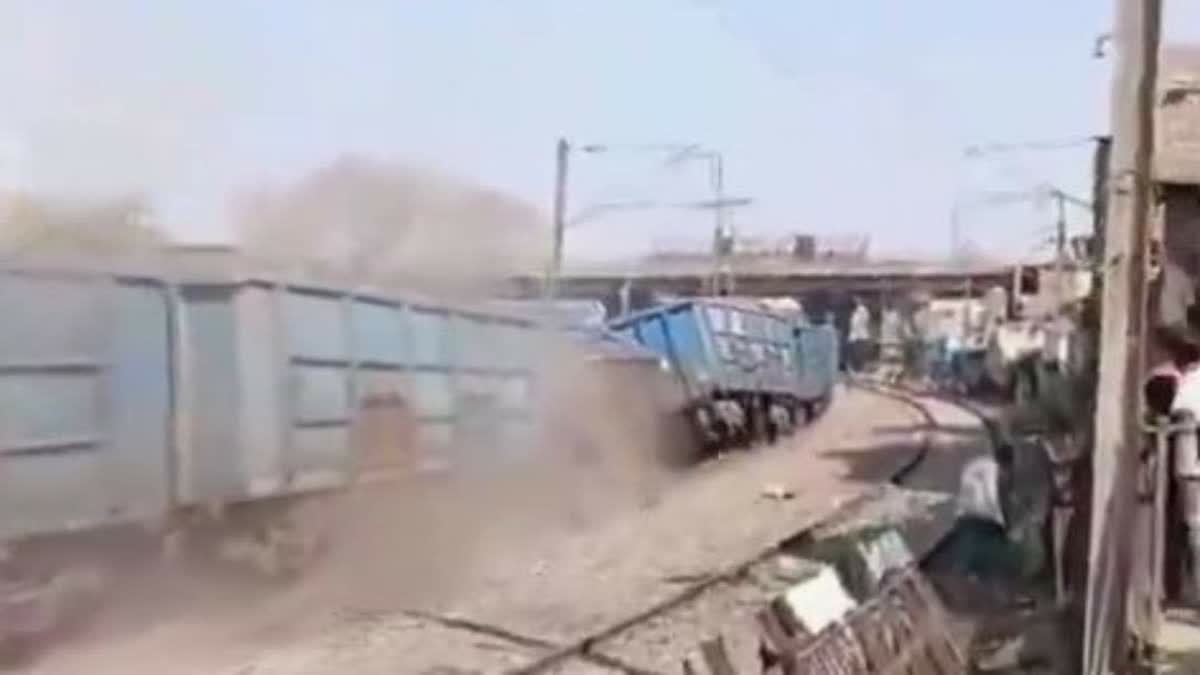 Goods train derailed near Sarai Rohilla station Delhi