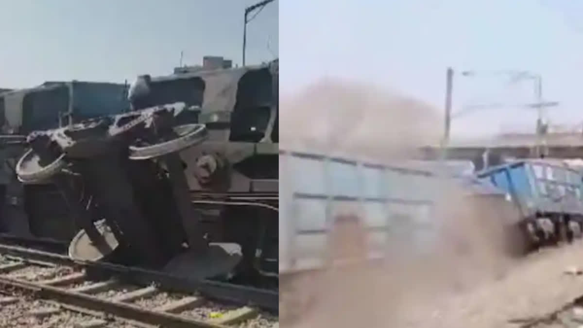 Goods train derails at Sarai Rohilla railway station in Delhi