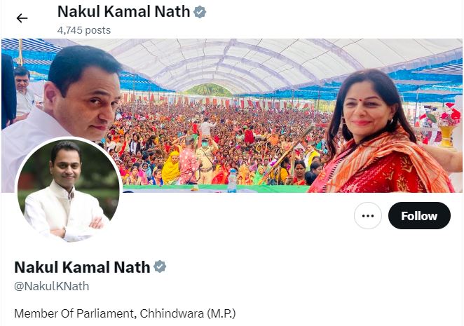 nakul nath removed congress from x