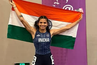 India's two athletes Jyothi Yarraji and Harmilan Bains fetched gold medals in their respective disciplines on the first day of the Asian Indoor Athletics Championship.