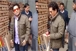 Sachin Tendulkar Visits Bat Manufacturing Factory At Charsoo in Awantipora