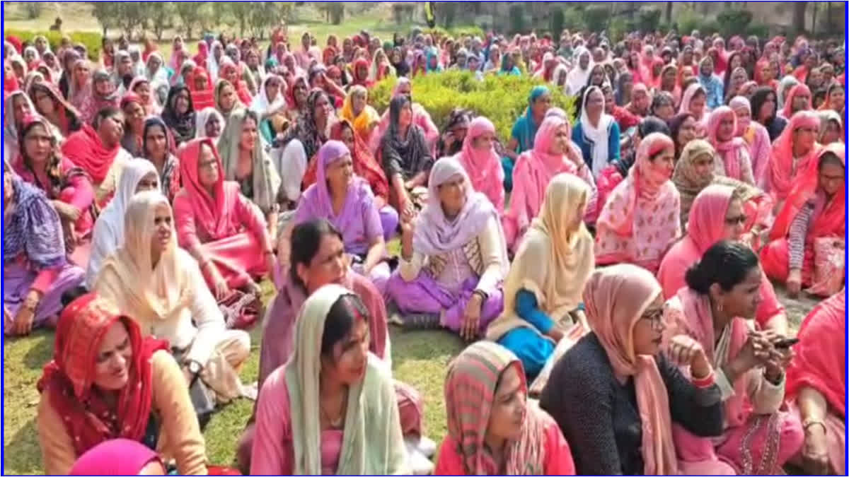 Nuh Anganwadi Workers Protest