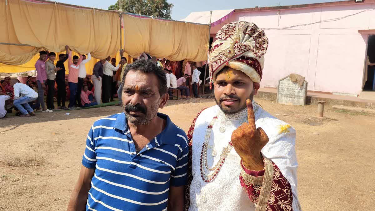 groom cast his vote