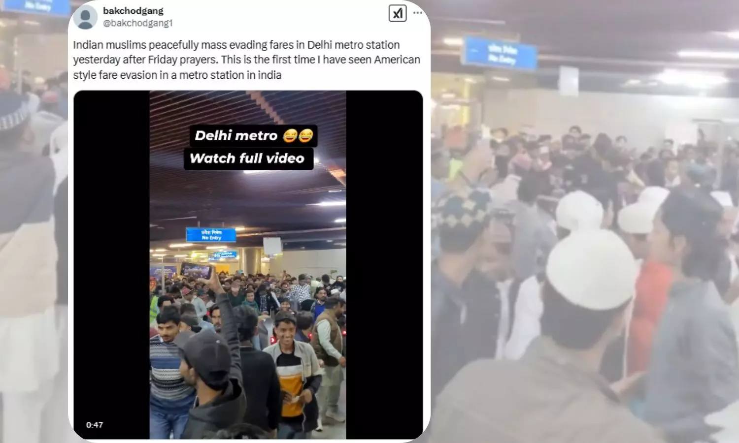 Telugupost debunked a video showing commuters jumping over exit gates at Delhi Metro, clarifying it was filmed Thursday amid a surge of passengers post-Friday prayers.