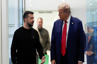 FILE - President Donald Trump meets with Ukraine's President Volodymyr Zelenskyy at Trump Tower, Sept. 27, 2024, in New York.