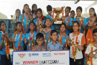 chhattisgarh girls hockey team became champion