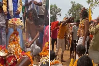 Devi maa enters body of BJP candidate Bhojraj Nag