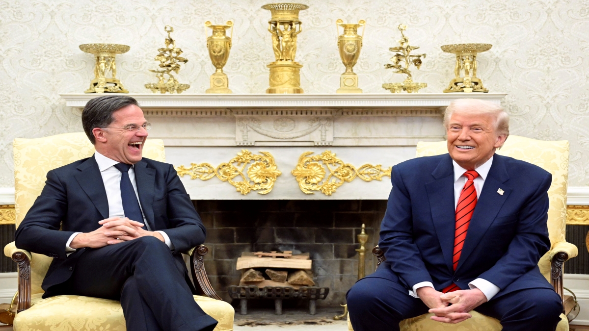 President Donald Trump meets NATO Secretary General Mark Rutte in the Oval Office at the White House in Washington, Thursday, March 13, 2025. (Pool via AP)