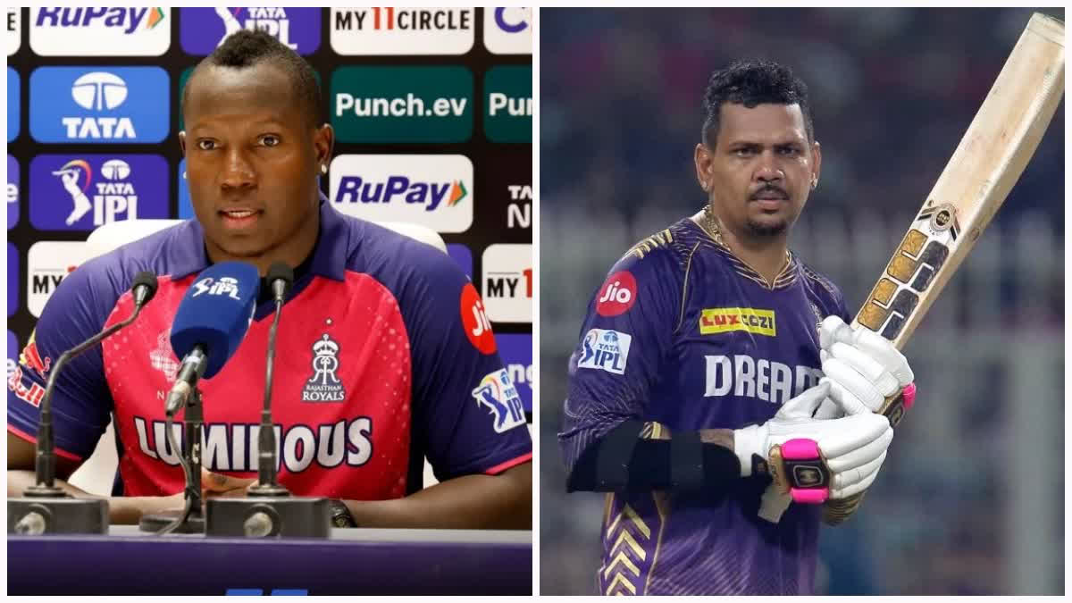 Rovman Powell convincing Sunil Narine