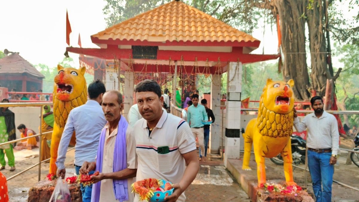 वाल्मीकि टाइगर रिजर्व के जंगल में स्थापित मदनपुर देवी स्थान