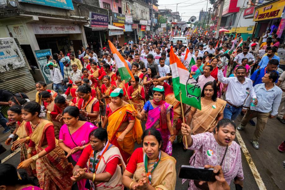 Colorful Roadshows and Rallies Mark India's Election Season before Voting Starts Friday