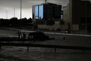 Dubai on Tuesday plunged into chaos as heavy rain battered the UAE, disrupting air travel and prompting widespread flooding across the desert country. Dubai Airport was forced to divert numerous flights as the heavy downpour rendered flight operations. The death toll in separate heavy flooding in neighboring Oman rose to 18 with others still missing as the sultanate prepared for the storm.