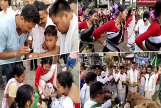 Goru bihu celebrations at Tinsukia thana chariali by moran community